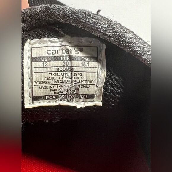 Carter's Kids Boy's Athletic Sneakers, Black, Size 12  H46K - Picture 6 of 7